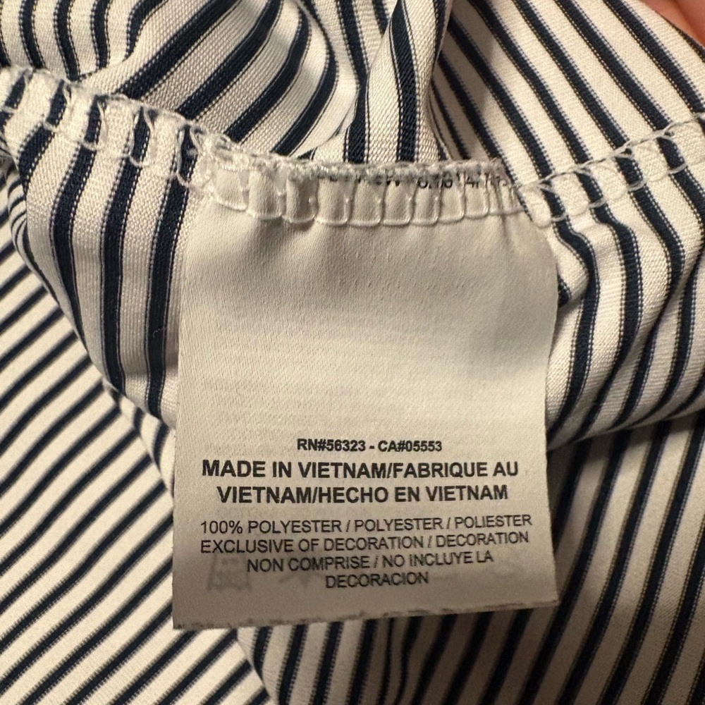 Nike Golf Polo Navy Blue and White Striped Jesuit golf Men’s XL - Picture 9 of 11